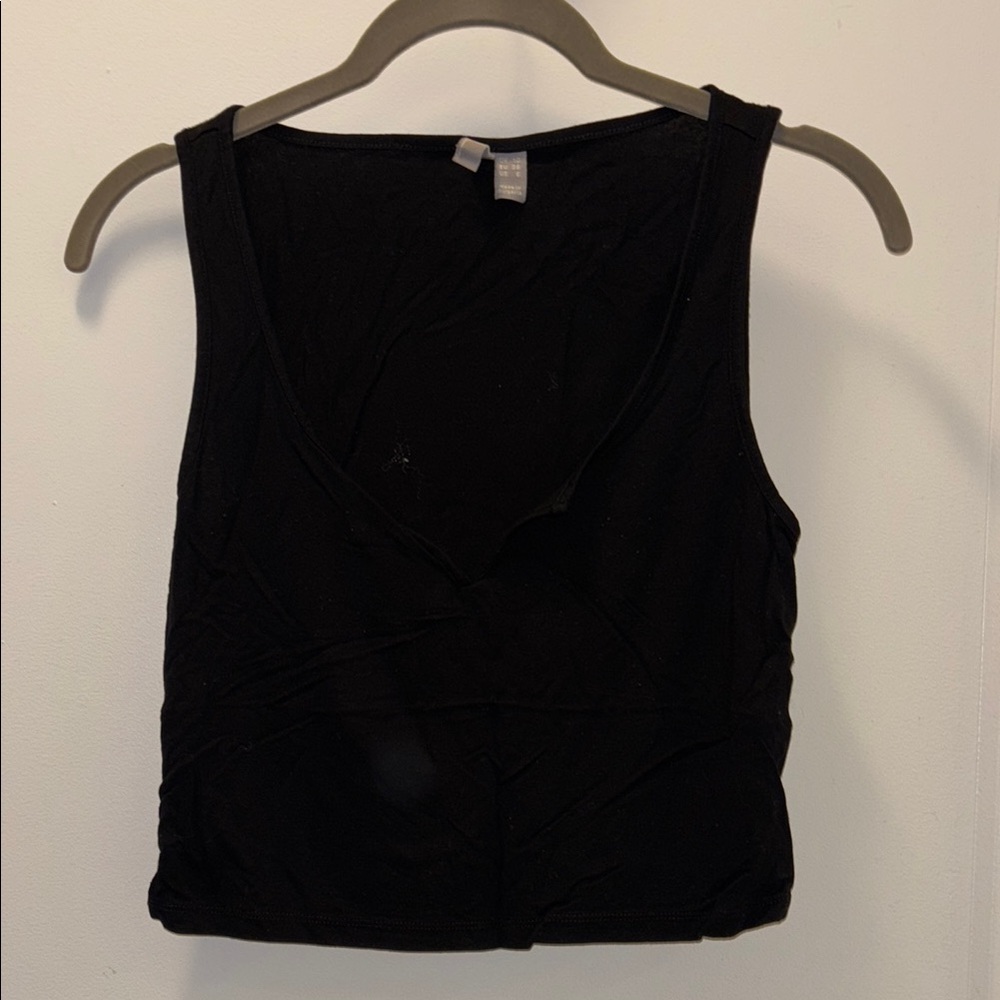 ASOS Black Fitted Crop Tank Top